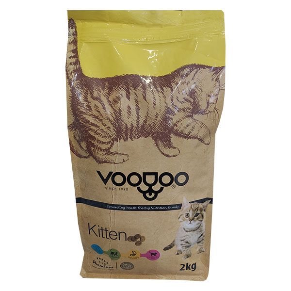 غذا خشک بچه گربه وودو مدل kitten وزن 2 کیلوگرم