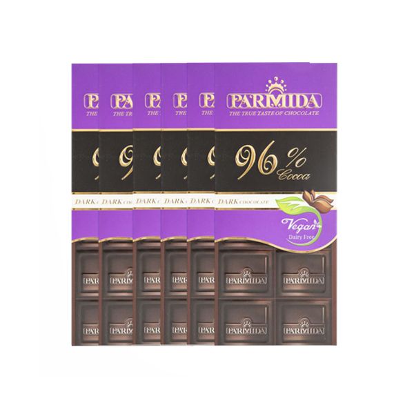 شکلات تلخ 96 درصد پارمیدا - 80 گرم بسته 6 عددی 