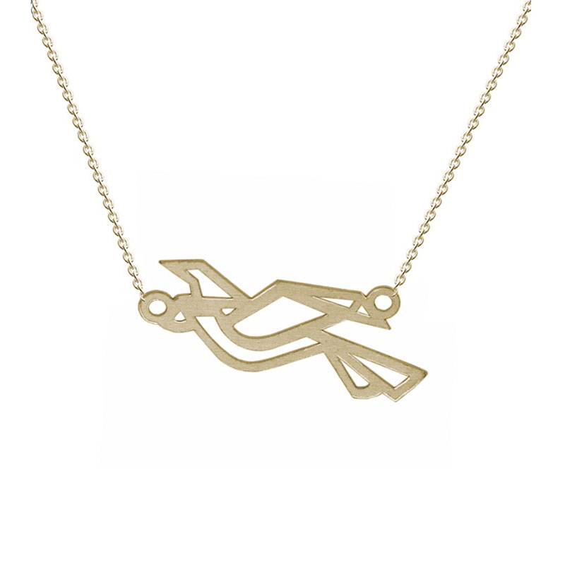 گردنبند طلا 18 عیار زنانه ژابیز مدل اوریگامی پرنده H159
