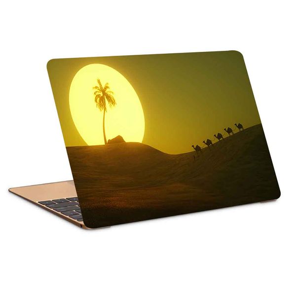 استیکر لپ تاپ طرح desert sun palm tree کد P-743 مناسب برای لپ تاپ 15.6 اینچ