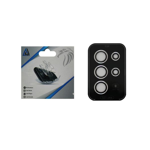 محافظ لنز دوربین مدل شابلون دار فلزی مناسب برای گوشی موبایل سامسونگ Galaxy S23Ultra