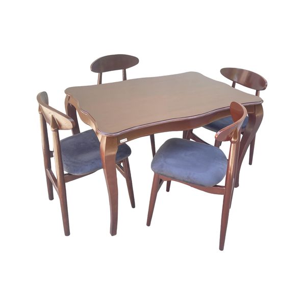 میز و صندلی ناهارخوری 4 نفره گالری چوب آشنایی مدل Gh-Van-Mah4