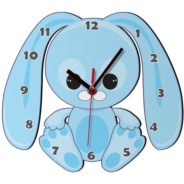 ساعت دیواری کودک باروچین مدل خرگوش آبی کد c-116