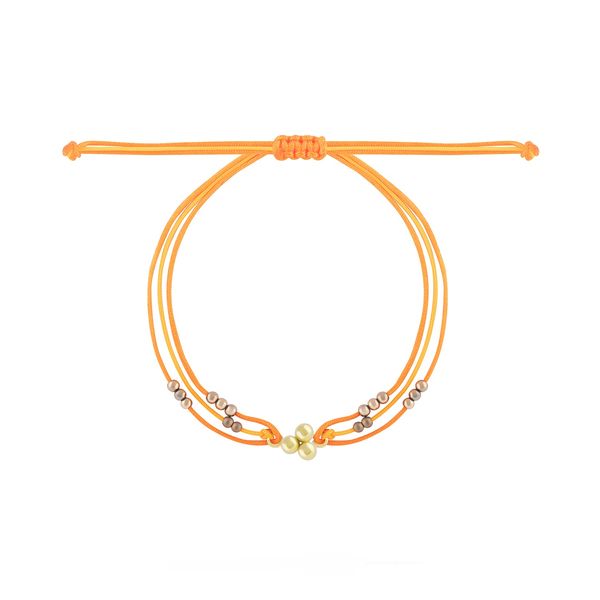 دستبند طلا 18 عیار زنانه طلا و جواهر درریس مدل سه دایره بافت