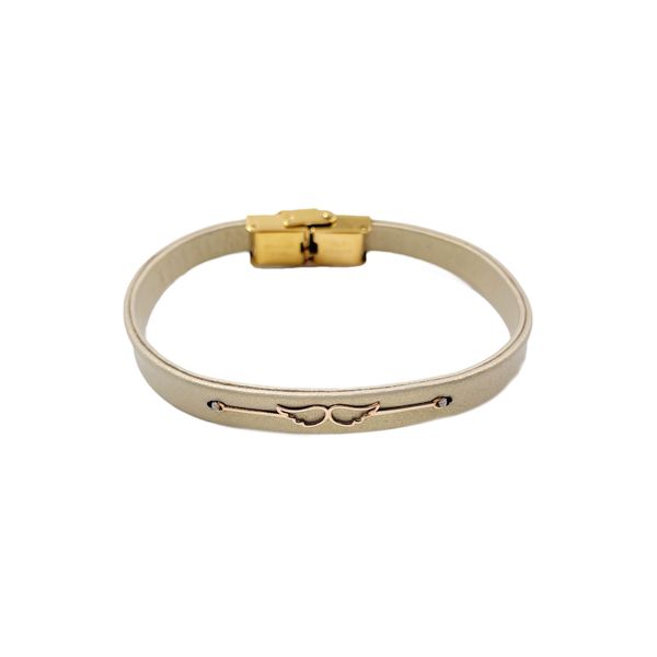 دستبند طلا 18 عیار زنانه هماتیت گلد طرح بال کد 130676