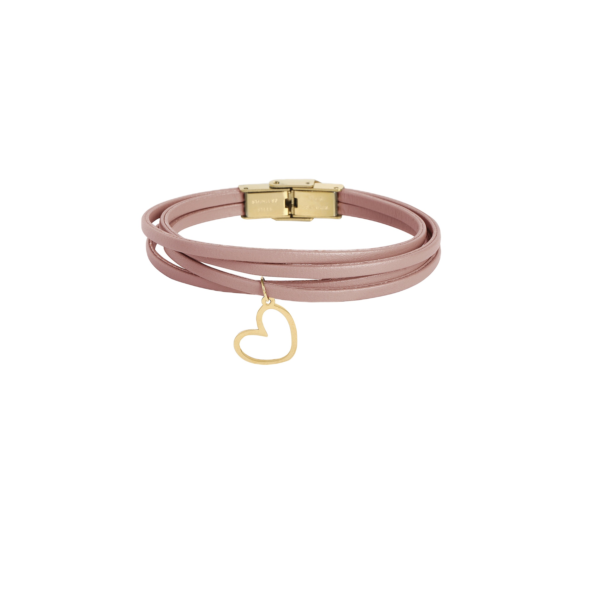 دستبند طلا 18 عیار زنانه گالری روبی مدل چرم چند لاین