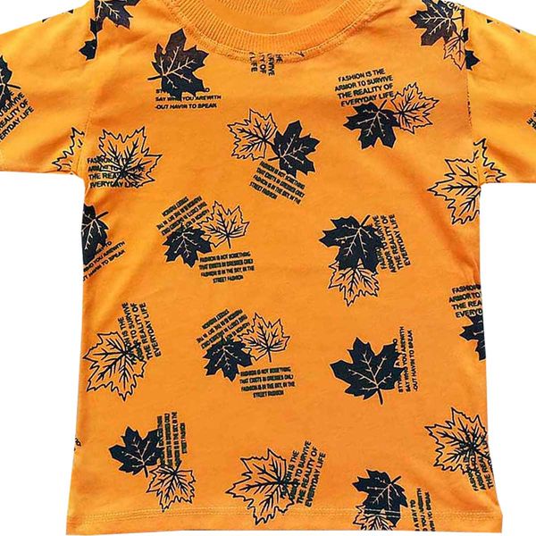 تی شرت بچگانه مدل  برگ کد 002 رنگ پرتقالی