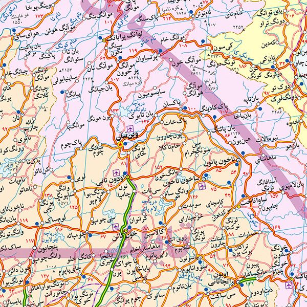 نقشه انتشارات گیتاشناسی نوین مدل راههای جنوب شرقی آسیا کد 468