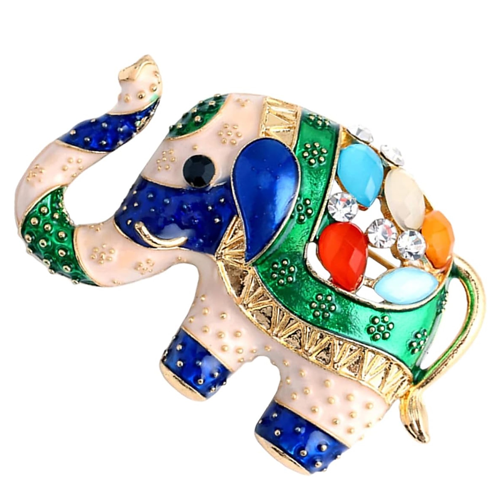 گل سینه زنانه مدل فیل نگینی طرح هندی کد ngr308