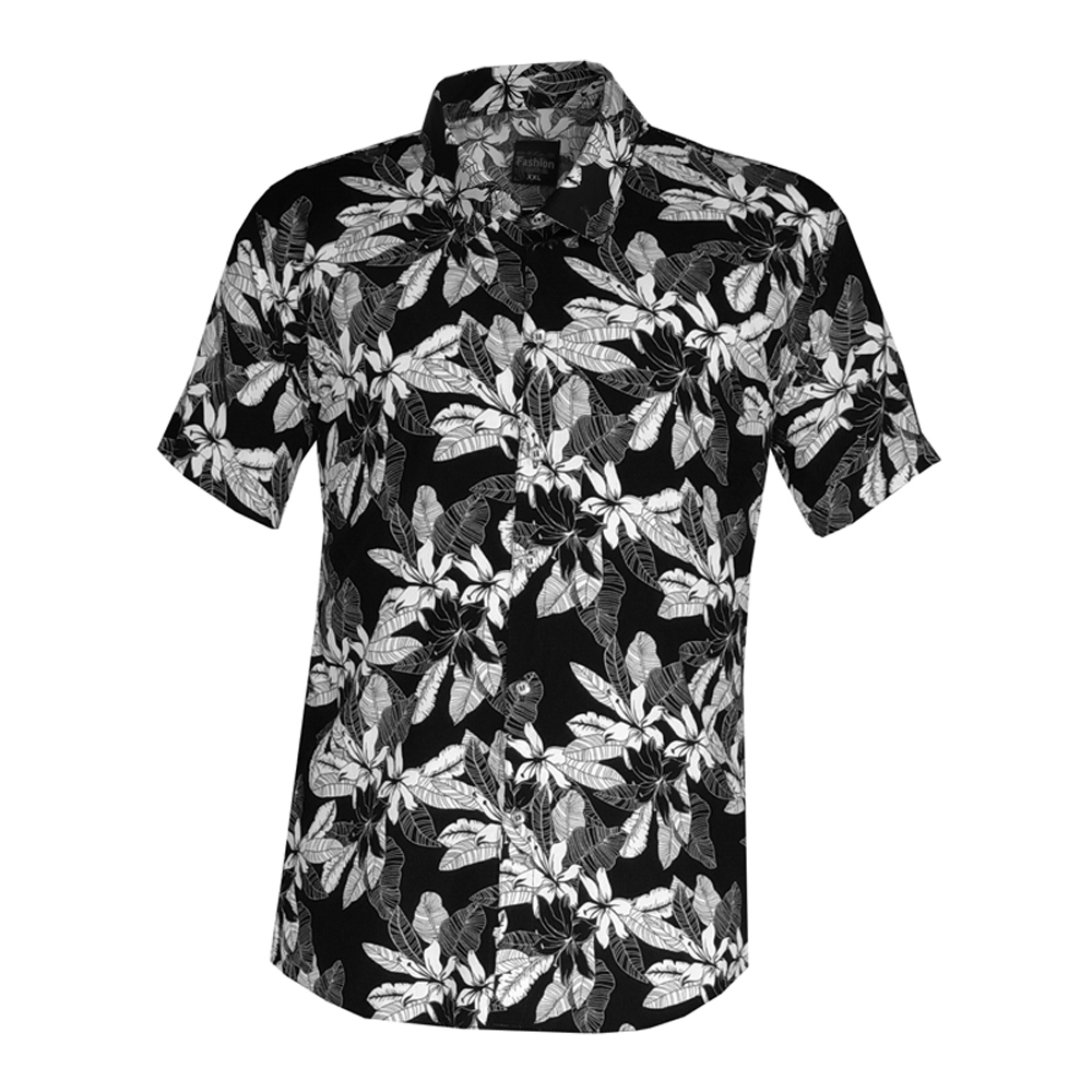 پیراهن آستین کوتاه مردانه مدل هاوایی گل H-GOL