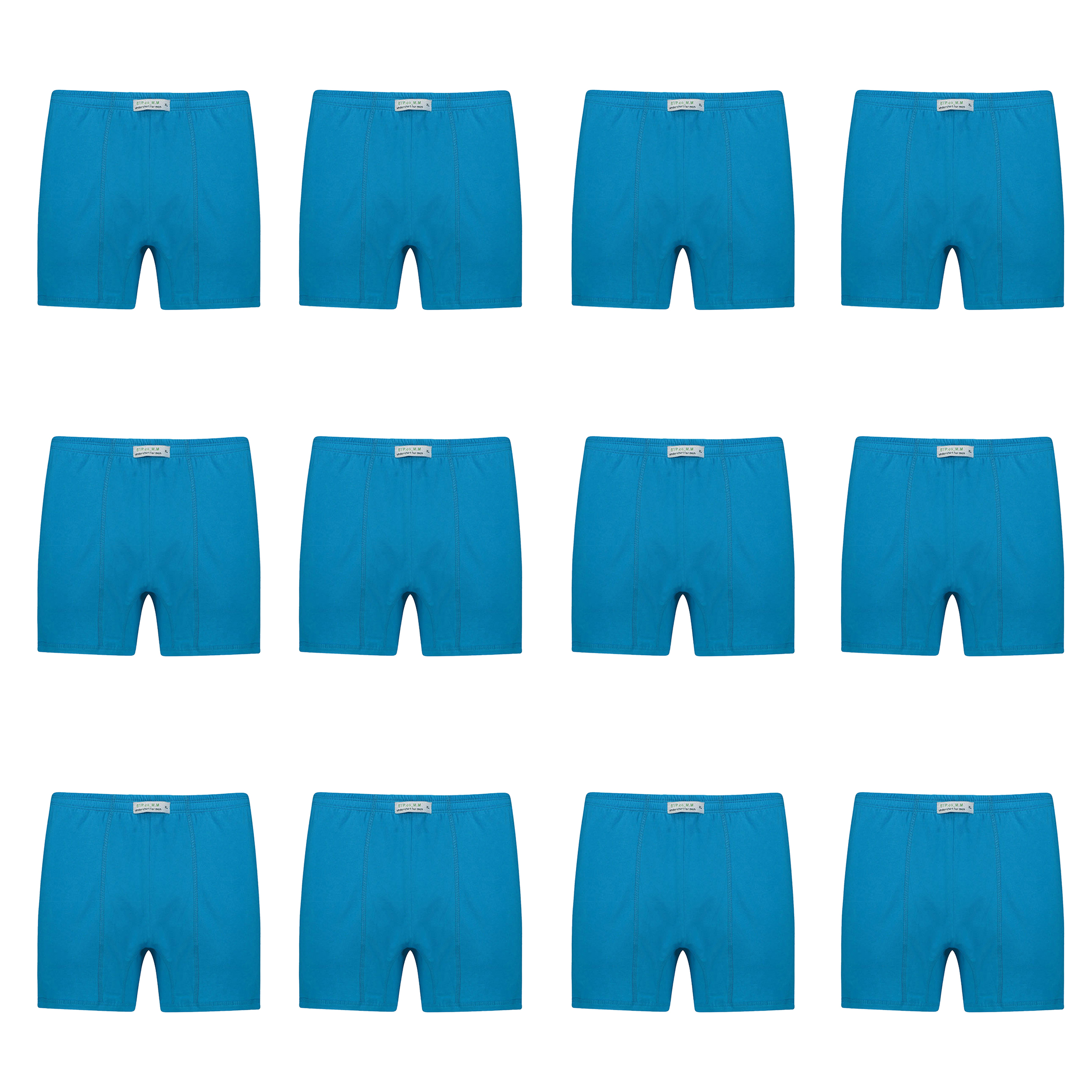 شورت پسرانه برهان تن پوش مدل پادار 3-04  رنگ آبی بسته 12 عددی