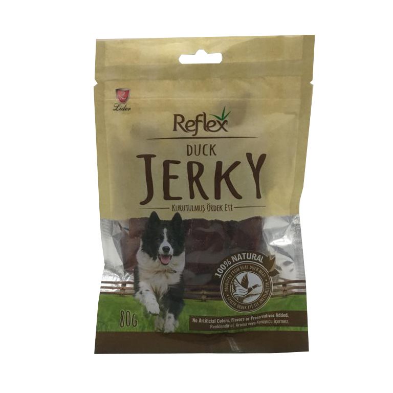 غذای تشویقی سگ رفلکس مدلduck jerky وزن 80 گرم