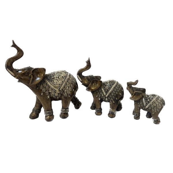 مجسمه دنیا دکوری سرمد مدل فیل ثروت کد 15 مجموعه 3 عددی