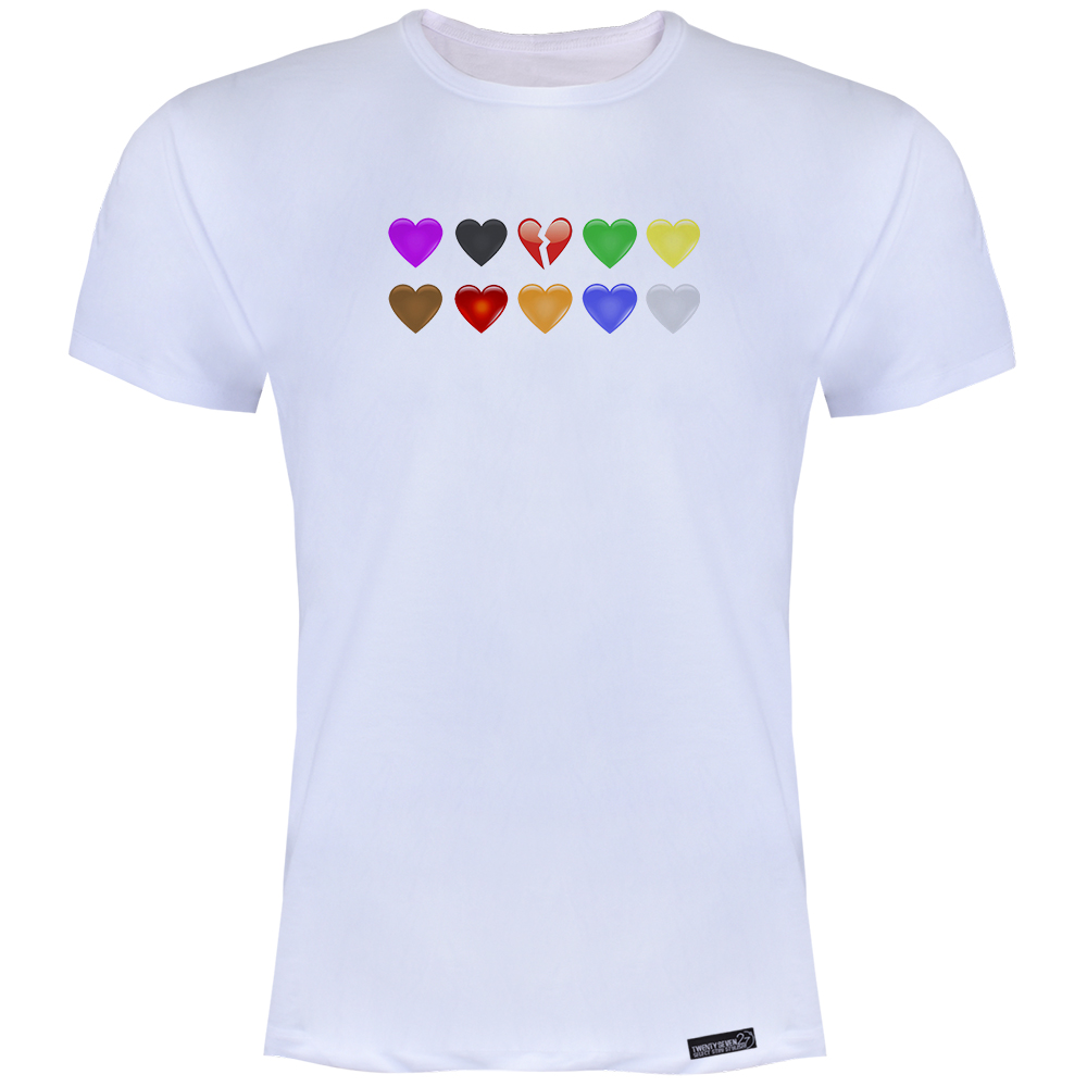 تی شرت آستین کوتاه مردانه 27 مدل Classic Heart Emojis کد MH1827