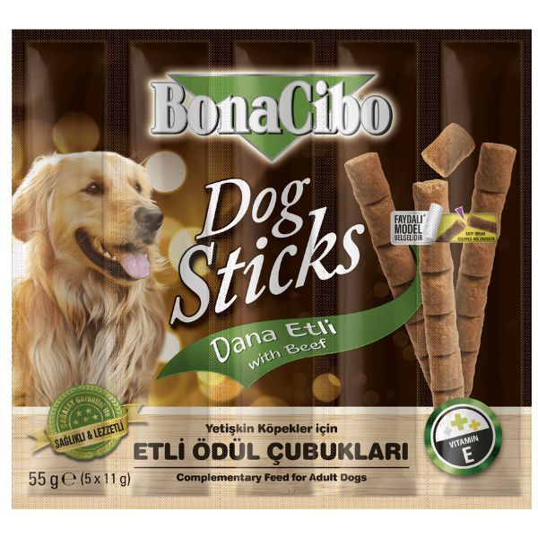 غذای تشویقی سگ بوناسیبو مدل Dog Sticks With Beef وزن 55 گرم